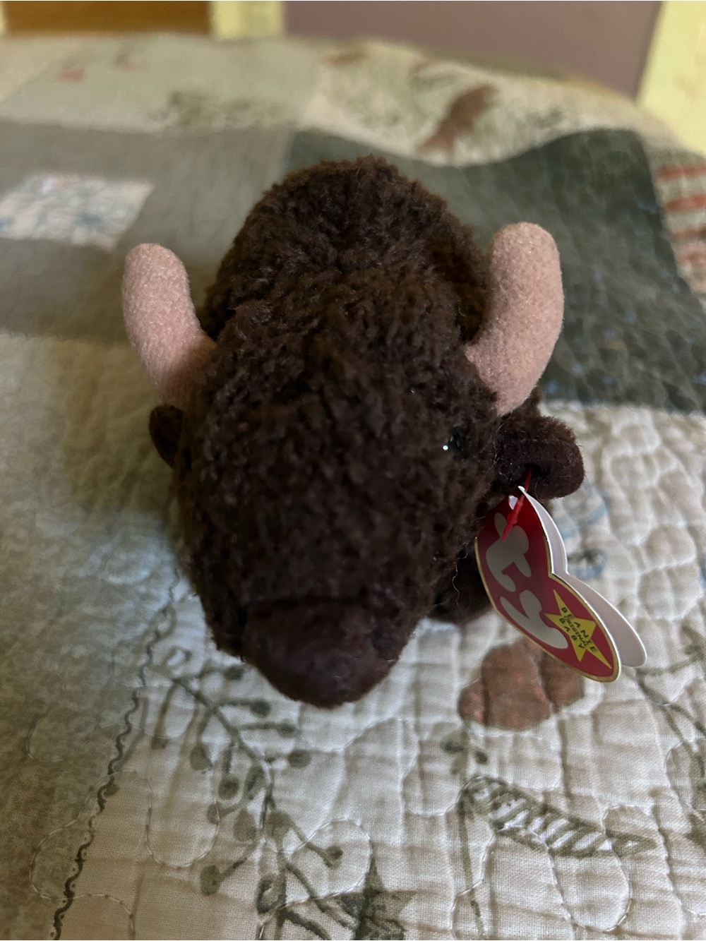 Rare Ty Beanie Baby Brown Buffalo Plush -